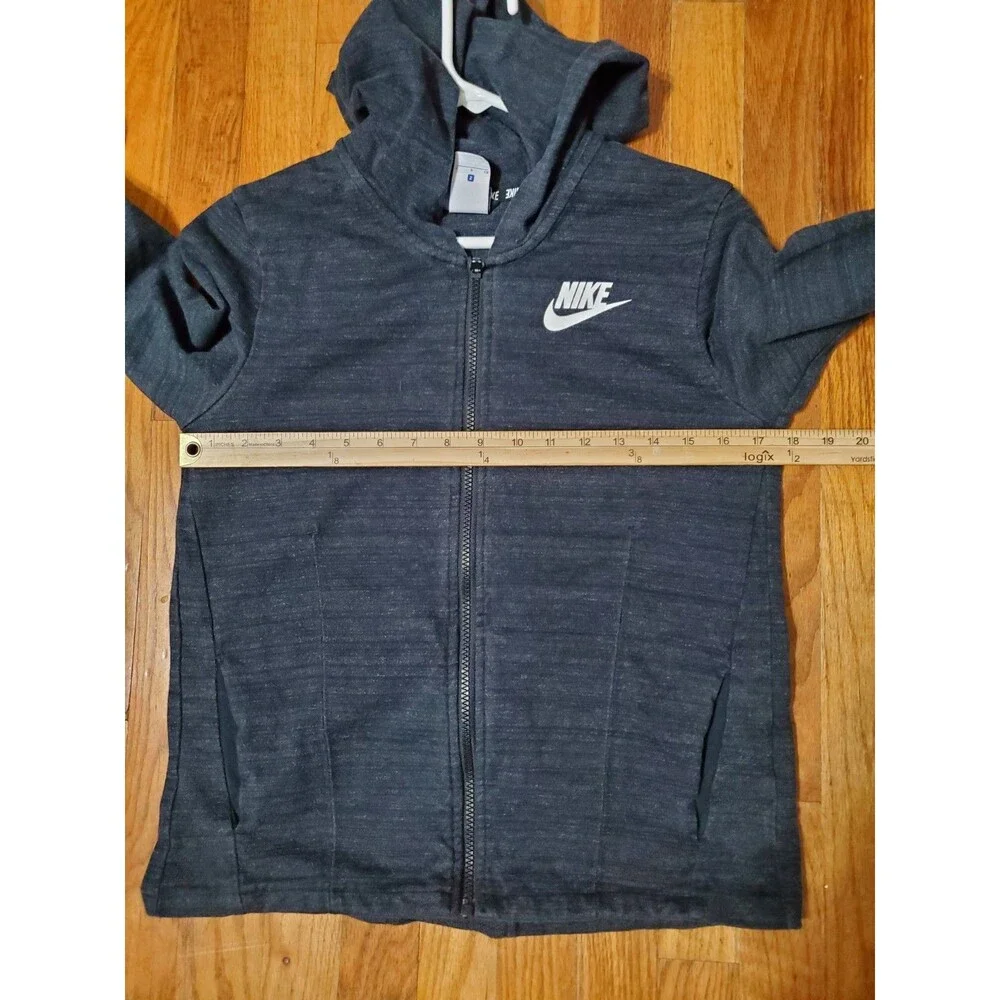 Nike Jacket Women's Small Zip Up Black Gym 837458-010 Hooded Cotton Polyester